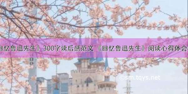 《回忆鲁迅先生》300字读后感范文 《回忆鲁迅先生》阅读心得体会模板