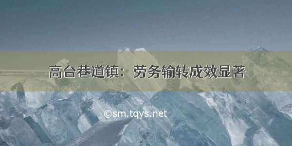 高台巷道镇：劳务输转成效显著