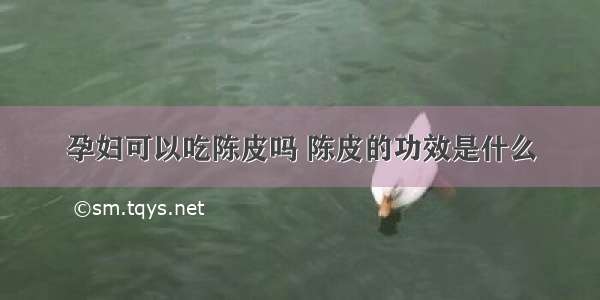 孕妇可以吃陈皮吗 陈皮的功效是什么