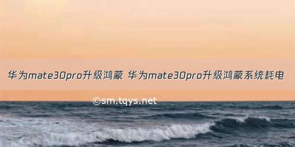 华为mate30pro升级鸿蒙 华为mate30pro升级鸿蒙系统耗电