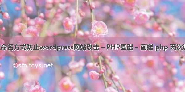 loginphp重命名方式防止wordpress网站攻击 – PHP基础 – 前端 php 两次调用方法属性