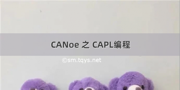 CANoe 之 CAPL编程