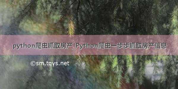 python爬虫抓取房产_Python爬虫一步步抓取房产信息