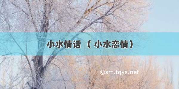 小水情话 （ 小水恋情）