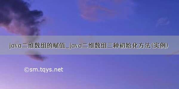 java二维数组的赋值_java二维数组三种初始化方法(实例)