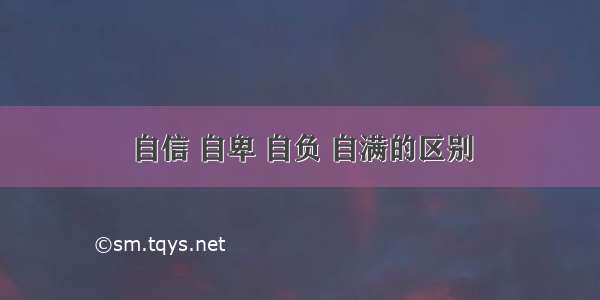 自信 自卑 自负 自满的区别