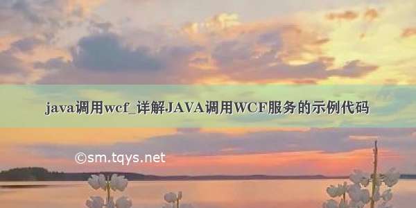 java调用wcf_详解JAVA调用WCF服务的示例代码