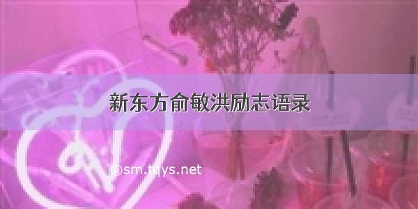 新东方俞敏洪励志语录