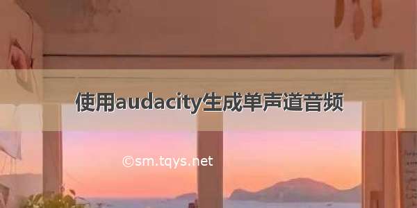 使用audacity生成单声道音频