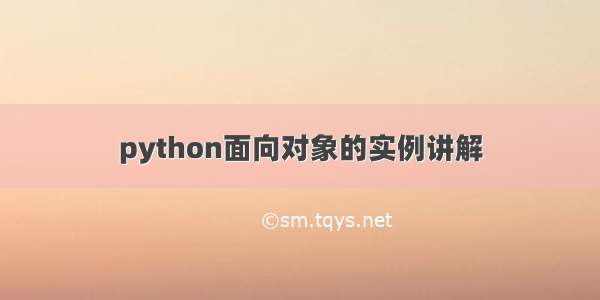 python面向对象的实例讲解