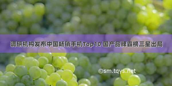 调研机构发布中国畅销手机Top10 国产品牌霸榜三星出局