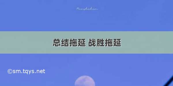 总结拖延 战胜拖延