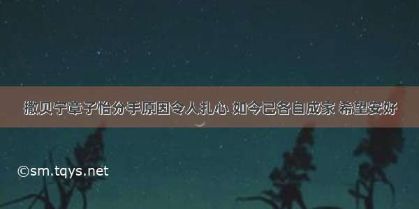 撒贝宁章子怡分手原因令人扎心 如今已各自成家 希望安好