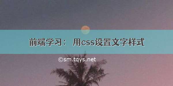 前端学习： 用css设置文字样式