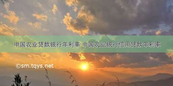 中国农业贷款银行年利率 中国农业银行信用贷款年利率