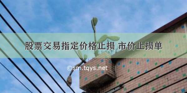 股票交易指定价格止损 市价止损单