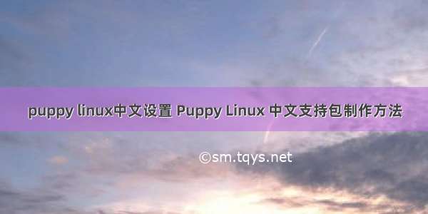 puppy linux中文设置 Puppy Linux 中文支持包制作方法