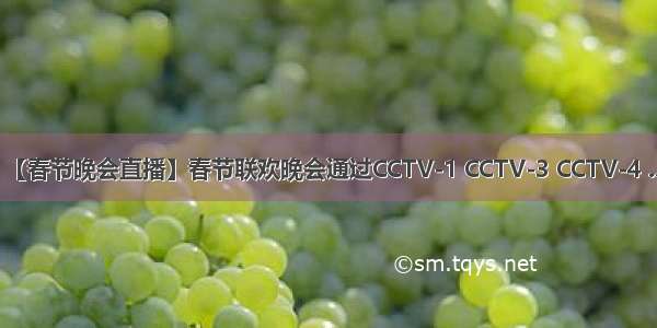 【春节晚会直播】春节联欢晚会通过CCTV-1 CCTV-3 CCTV-4 ...