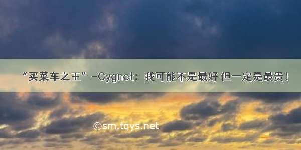 “买菜车之王”-Cygnet：我可能不是最好 但一定是最贵！