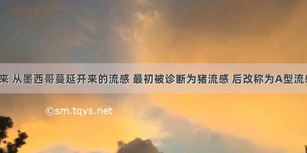 4月以来 从墨西哥蔓延开来的流感 最初被诊断为猪流感 后改称为A型流感 我国