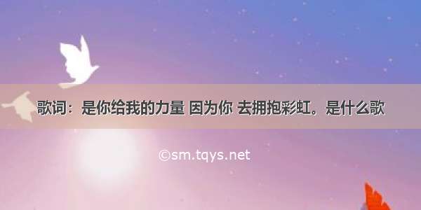 歌词：是你给我的力量 因为你 去拥抱彩虹。是什么歌