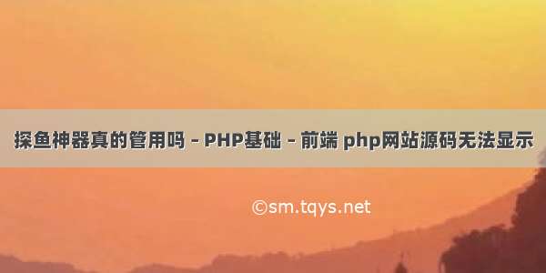 探鱼神器真的管用吗 – PHP基础 – 前端 php网站源码无法显示