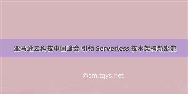  亚马逊云科技中国峰会 引领 Serverless 技术架构新潮流