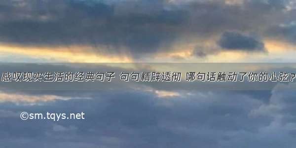 感叹现实生活的经典句子 句句精辟透彻 哪句话触动了你的心弦？