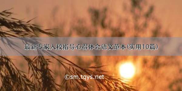 最新专家入校指导心得体会语文范本(实用10篇)