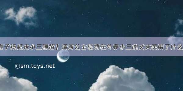 【程子镜赶走小三狠招】清河公主惩罚在外养小三的丈夫使用了什么狠招