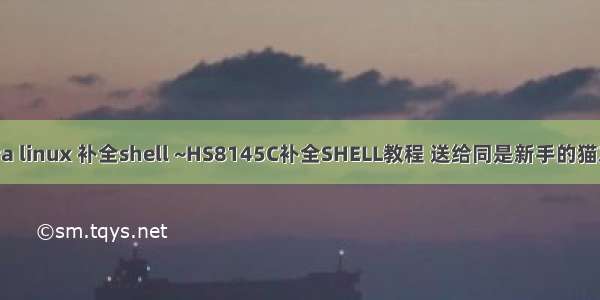 dopra linux 补全shell ~HS8145C补全SHELL教程 送给同是新手的猫友们~