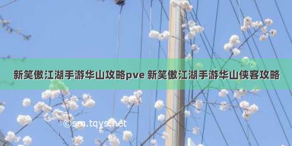 新笑傲江湖手游华山攻略pve 新笑傲江湖手游华山侠客攻略