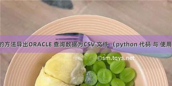 用两种不同的方法导出ORACLE 查询数据为CSV 文件 （python 代码 与 使用 utl_file 包）