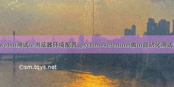 python webui测试ie浏览器环境配置_python+selenium做ui自动化测试用法必会