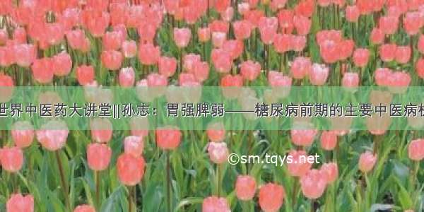 世界中医药大讲堂||孙志：胃强脾弱——糖尿病前期的主要中医病机