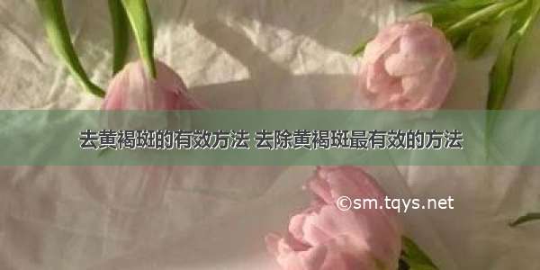 去黄褐斑的有效方法 去除黄褐斑最有效的方法