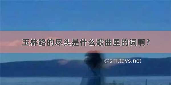 玉林路的尽头是什么歌曲里的词啊？