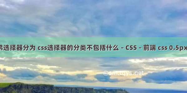 css3兄弟选择器分为 css选择器的分类不包括什么 – CSS – 前端 css 0.5px border