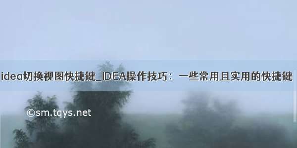 idea切换视图快捷键_IDEA操作技巧：一些常用且实用的快捷键