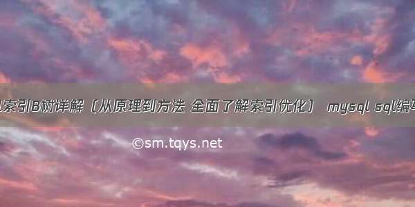 Mysql索引B树详解（从原理到方法 全面了解索引优化） mysql sql编写提高