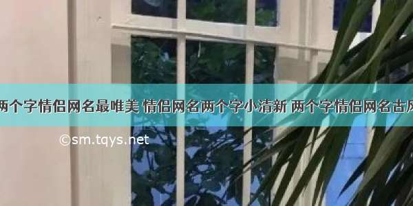 两个字情侣网名最唯美 情侣网名两个字小清新 两个字情侣网名古风