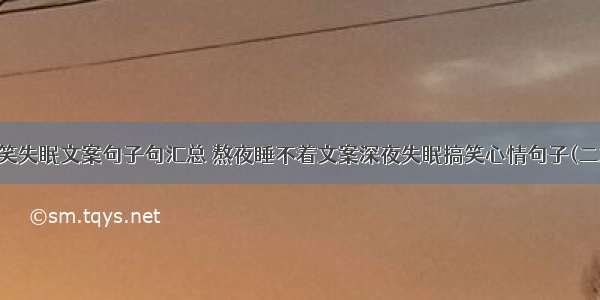 搞笑失眠文案句子句汇总 熬夜睡不着文案深夜失眠搞笑心情句子(二篇)