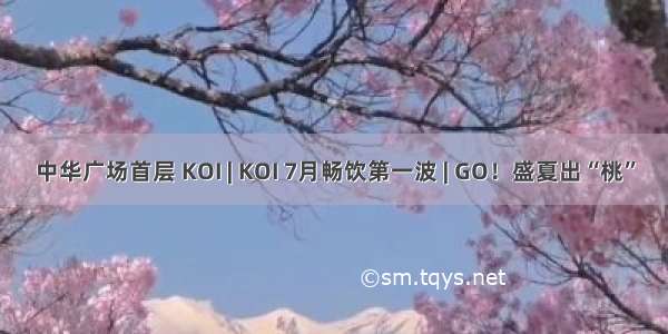 中华广场首层 KOI | KOI 7月畅饮第一波 | GO！盛夏出“桃”