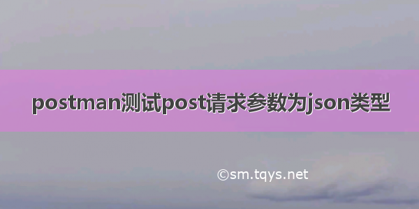 postman测试post请求参数为json类型