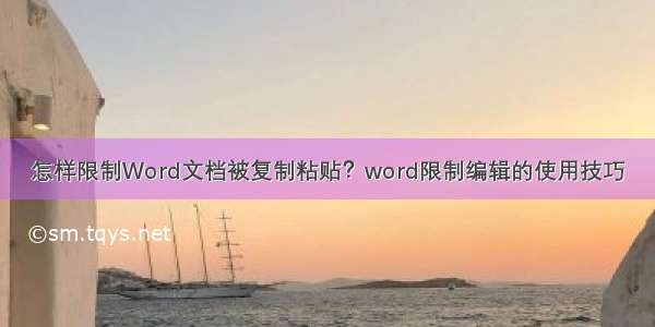 怎样限制Word文档被复制粘贴？word限制编辑的使用技巧