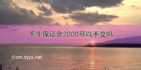 千牛保证金2000可以不交吗