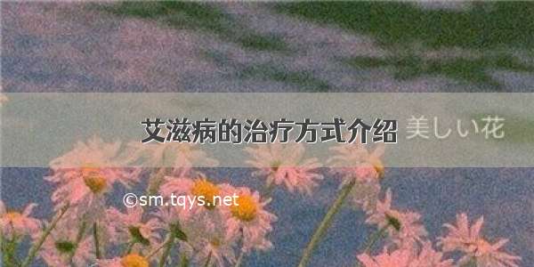 艾滋病的治疗方式介绍