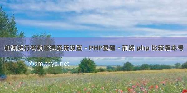 如何进行考勤管理系统设置 – PHP基础 – 前端 php 比较版本号