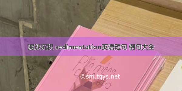 泥沙沉积 sedimentation英语短句 例句大全