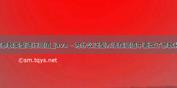 JAVA判定参数类型进行赋值_java  – 为什么泛型方法在赋值中更改了参数化类型？...